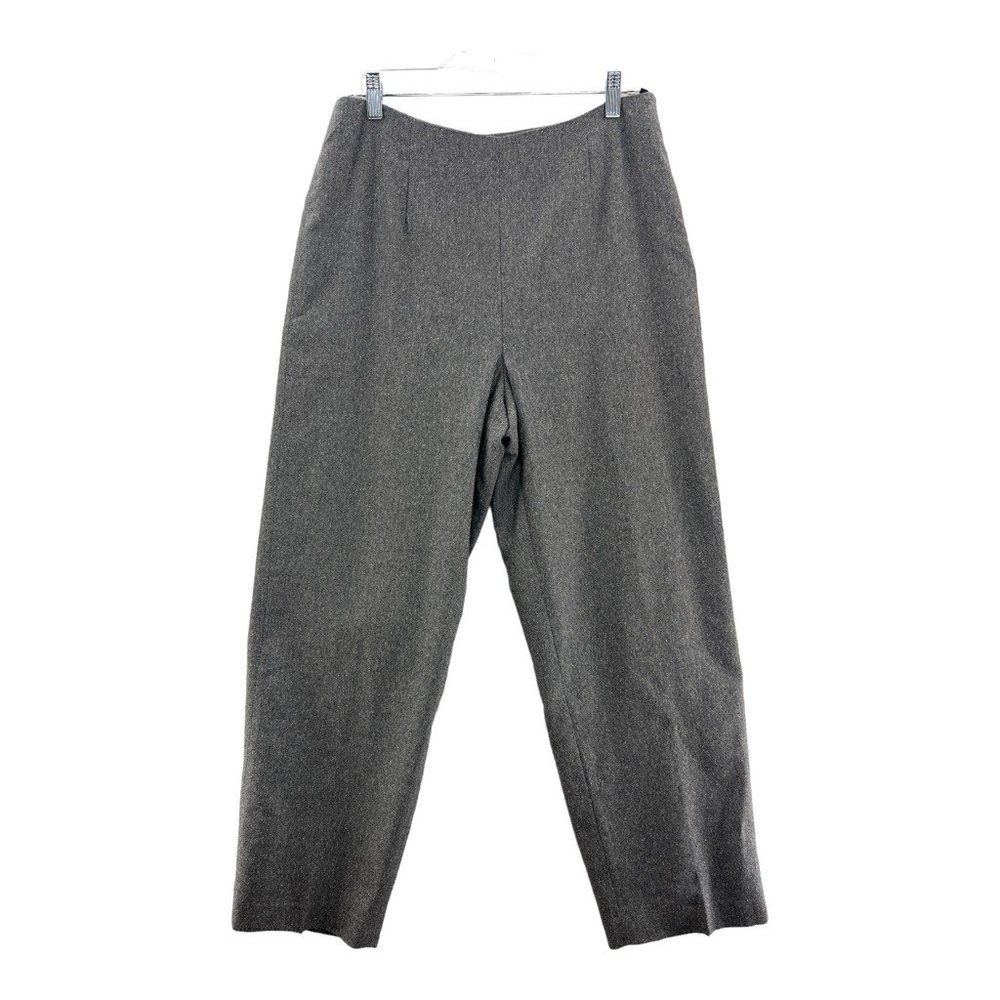 Talbots Womens Dress Career Pants Gray Side Zip Silk Wool Blend Tweed Lined 12 - Picture 1 of 7